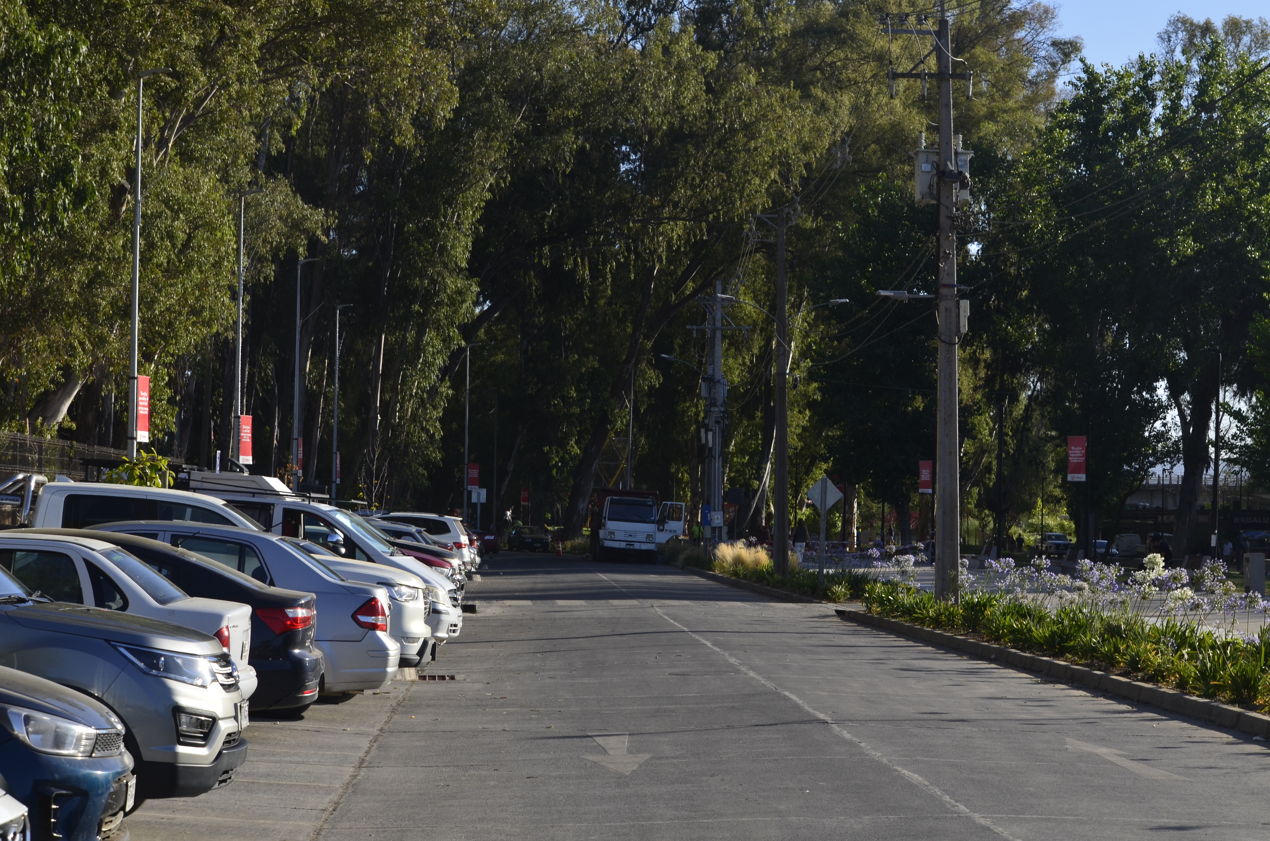 Fotografía del estacionamiento del parque
